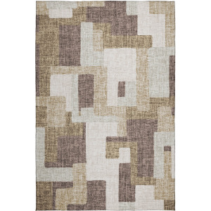 Luxury Washable Indoor/Outdoor Portico Brown Rug