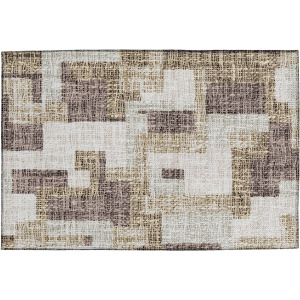 Luxury Washable Indoor/Outdoor Portico Brown Rug