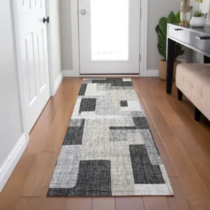 Luxury Washable Indoor/Outdoor Portico Gray 2\'3\" x 7\'6\" Runner Rug