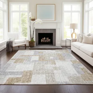 Luxury Washable Indoor/Outdoor Portico Ivory 3\' x 5\' Rug