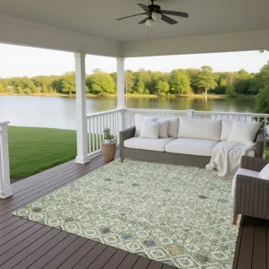 Luxury Washable Indoor/Outdoor Portico Aloe 9\' x 12\' Rug