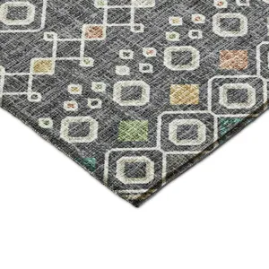 Luxury Washable Indoor/Outdoor Portico Gray 3\' x 5\' Rug