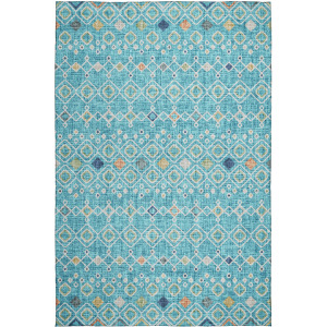 Luxury Washable Indoor/Outdoor Portico Teal Rug