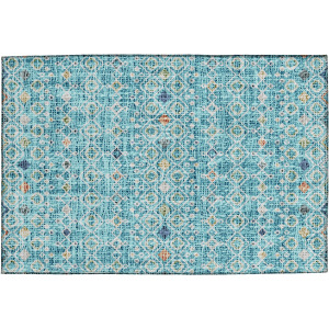 Luxury Washable Indoor/Outdoor Portico Teal Rug