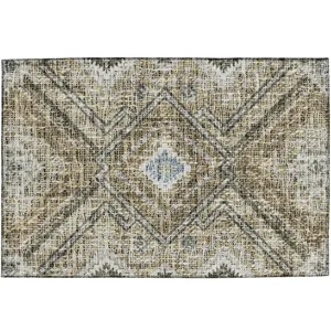 Luxury Washable Indoor/Outdoor Portico Beige 1\'8\" x 2\'6\" Rug
