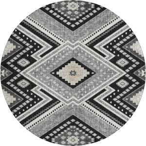 Luxury Washable Indoor/Outdoor Portico Black Rug