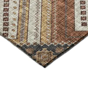Luxury Washable Indoor/Outdoor Portico Copper 3\' x 5\' Rug
