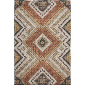 Luxury Washable Indoor/Outdoor Portico Copper Rug