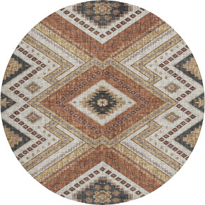 Luxury Washable Indoor/Outdoor Portico Copper Rug