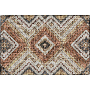 Luxury Washable Indoor/Outdoor Portico Copper Rug
