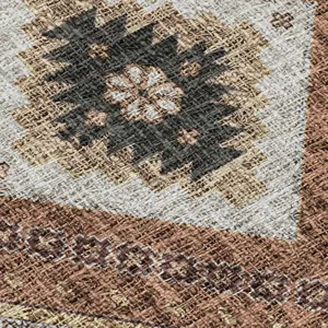 Luxury Washable Indoor/Outdoor Portico Copper 3\' x 5\' Rug