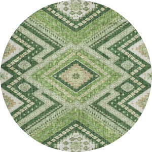 Luxury Washable Indoor/Outdoor Portico Green Rug