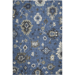 Luxury Washable Indoor/Outdoor Portico Blue Rug