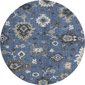 Luxury Washable Indoor/Outdoor Portico Blue Rug