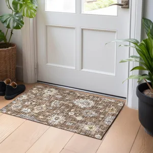Luxury Washable Indoor/Outdoor Portico Chocolate 1\'8\" x 2\'6\" Rug