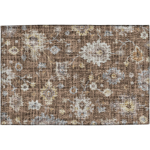Luxury Washable Indoor/Outdoor Portico Chocolate Rug