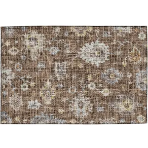 Luxury Washable Indoor/Outdoor Portico Chocolate 1\'8\" x 2\'6\" Rug