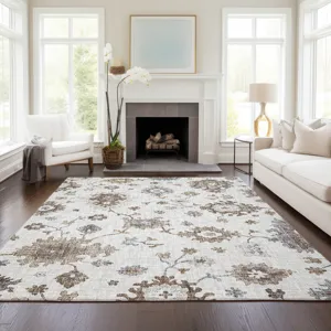 Luxury Washable Indoor/Outdoor Portico Ivory 9\' x 12\' Rug