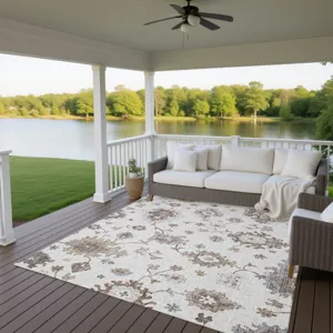 Luxury Washable Indoor/Outdoor Portico Ivory 9\' x 12\' Rug