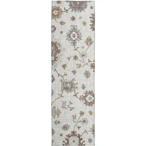 Luxury Washable Indoor/Outdoor Portico Ivory 2\'3\" x 7\'6\" Runner Rug
