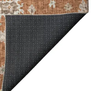 Luxury Washable Indoor/Outdoor Portico Paprika 3\' x 5\' Rug