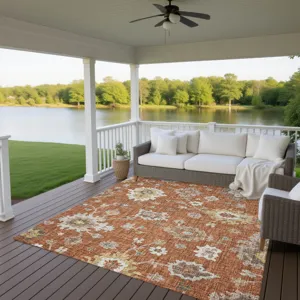 Luxury Washable Indoor/Outdoor Portico Paprika 3\' x 5\' Rug