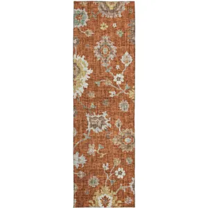 Luxury Washable Indoor/Outdoor Portico Paprika 2\'3\" x 7\'6\" Runner Rug