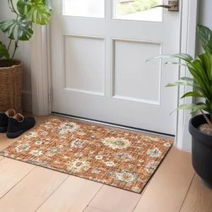 Luxury Washable Indoor/Outdoor Portico Paprika 1\'8\" x 2\'6\" Rug