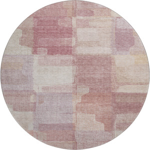 Luxury Washable Indoor/Outdoor Ravenna Blush 8' x 8' Round Rug