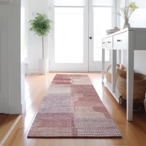 Luxury Washable Indoor/Outdoor Ravenna Blush 2\'3\" x 7\'6\" Runner Rug
