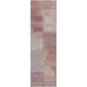 Luxury Washable Indoor/Outdoor Ravenna Blush 2\'3\" x 7\'6\" Runner Rug