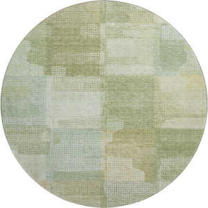 Luxury Washable Indoor/Outdoor Ravenna Green 8' x 8' Round Rug