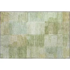 Luxury Washable Indoor/Outdoor Ravenna Green 1\'8\" x 2\'6\" Rug