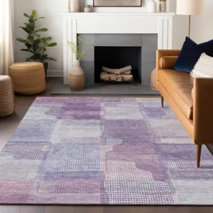 Luxury Washable Indoor/Outdoor Ravenna Lavender 2\'6\" x 3\'10\" Rug