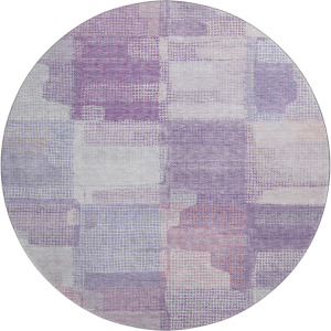 Luxury Washable Indoor/Outdoor Ravenna Lavender 8' x 8' Round Rug