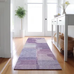 Luxury Washable Indoor/Outdoor Ravenna Lavender 2\'3\" x 7\'6\" Runner Rug