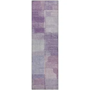 Luxury Washable Indoor/Outdoor Ravenna Lavender 2\'3\" x 7\'6\" Runner Rug