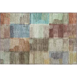 Luxury Washable Indoor/Outdoor Ravenna Putty 1\'8\" x 2\'6\" Rug