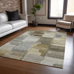 Luxury Washable Indoor/Outdoor Ravenna Taupe 2\'6\" x 3\'10\" Rug