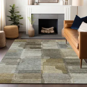 Luxury Washable Indoor/Outdoor Ravenna Taupe 2\'6\" x 3\'10\" Rug