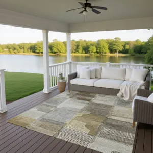 Luxury Washable Indoor/Outdoor Ravenna Taupe 2\'6\" x 3\'10\" Rug