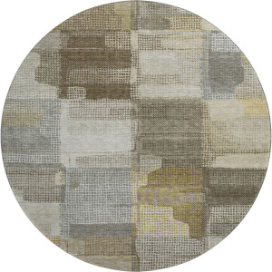 Luxury Washable Indoor/Outdoor Ravenna Taupe 8' x 8' Round Rug