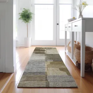 Luxury Washable Indoor/Outdoor Ravenna Taupe 2\'3\" x 7\'6\" Runner Rug