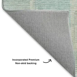 Luxury Washable Indoor/Outdoor Ravenna Teal 2\'6\" x 3\'10\" Rug