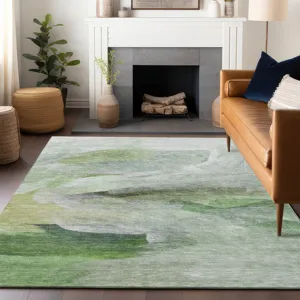 Luxury Washable Indoor/Outdoor Ravenna Aloe 2\'6\" x 3\'10\" Rug