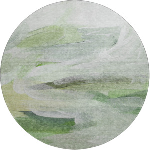 Luxury Washable Indoor/Outdoor Ravenna Aloe 8' x 8' Round Rug