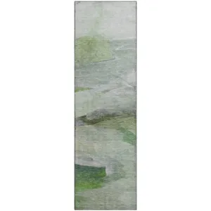 Luxury Washable Indoor/Outdoor Ravenna Aloe 2\'3\" x 7\'6\" Runner Rug