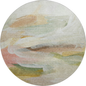 Luxury Washable Indoor/Outdoor Ravenna Linen 8' x 8' Round Rug
