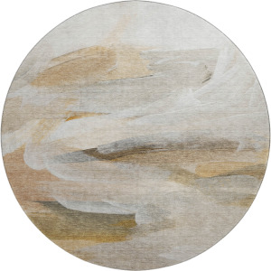 Luxury Washable Indoor/Outdoor Ravenna Taupe 8' x 8' Round Rug