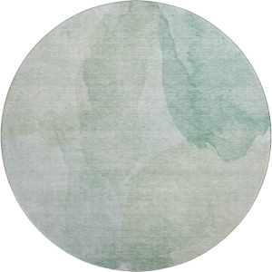 Luxury Washable Indoor/Outdoor Ravenna Aqua 8' x 8' Round Rug